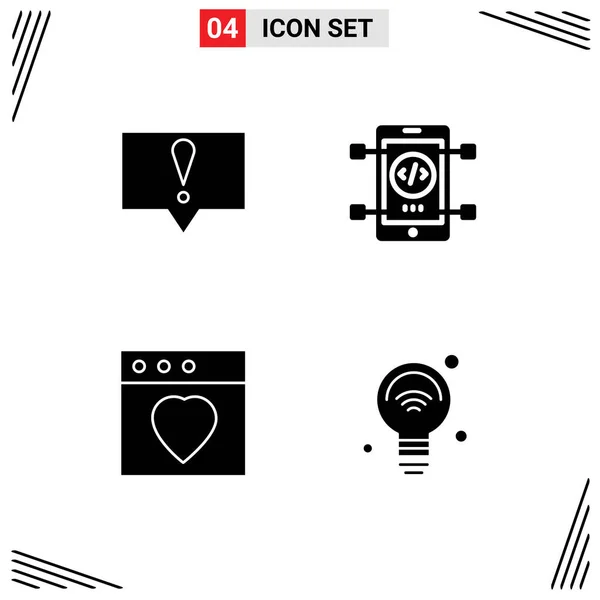 Universal Icon Symbols Group Modern Solid Glyphs Alert Mac Mobile — Vettoriale Stock