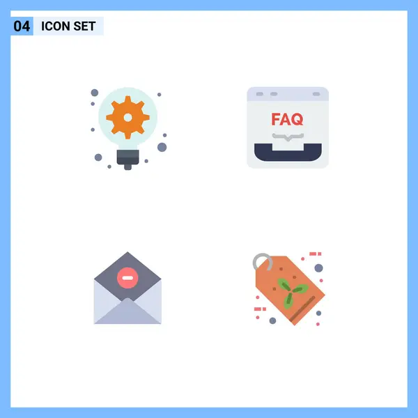 Mobile Interface Flat Icon Set Piktogramy Generování Komunikace Žárovka Kontakt — Stockový vektor