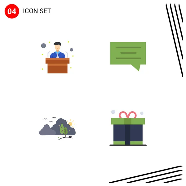 Set Modern Icons Sysymbols Signs Conference Nature Bubble Mountain Gift — Archivo Imágenes Vectoriales