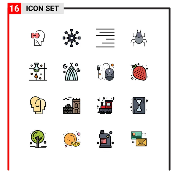 Creative Icons Modern Signs Symbols Laboratory Research Indian Teamwork Virus — Stockový vektor