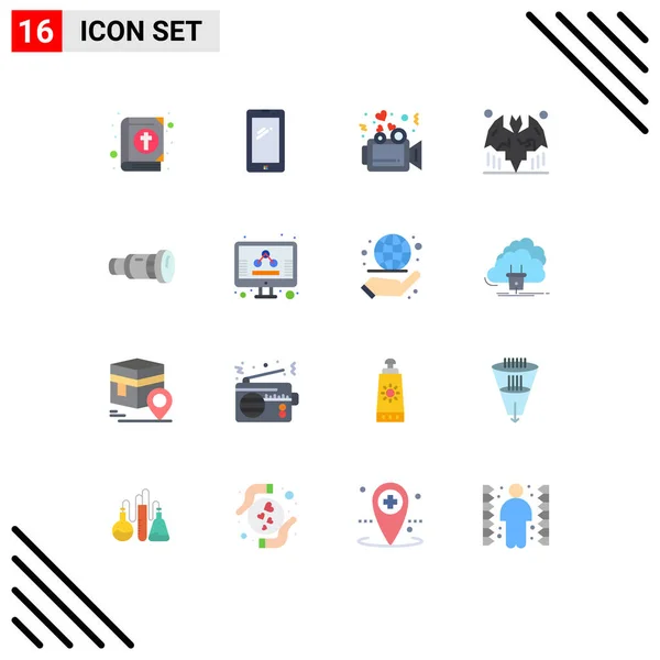 Stock Vector Icon Pack Line Signs Symbols Cam Halloween Iphone — Stock Vector