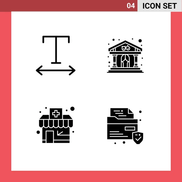 Set Modern Icons Symbols Signs Font File Show Chemist Shop — Stock Vector