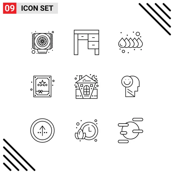 User Interface Outline Pack Modern Signs Sysymbols House Halloween Drop — Vector de stock