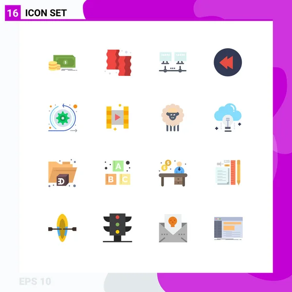 Creative Icons Modern Signs Sysymbols Sprint Arrows Meat Agile Multimedia — Vector de stock