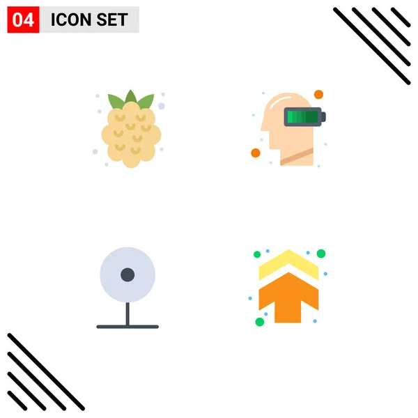 Universal Icon Symbols Group Modern Flat Icons Food Camera Φράουλα — Διανυσματικό Αρχείο