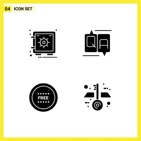 Creative Icons Modern Signs Sysymbols Locker Ecommerce Vault Education Line — Vector de stock