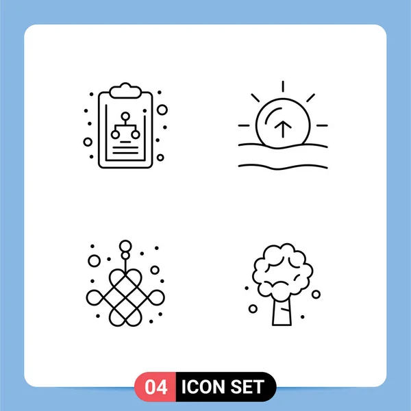 Set Modern Icons Sysymbols Signs Chart New Nature Weather Tree — Archivo Imágenes Vectoriales