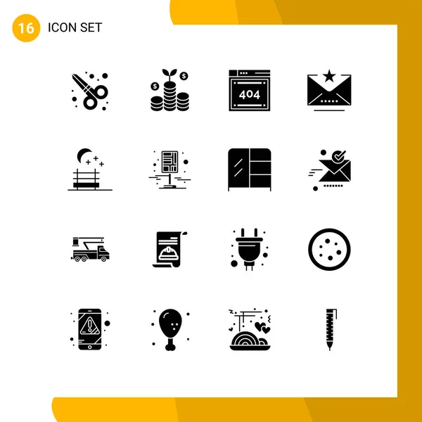 Conjunto Icones Modernos Símbolos Sinais Para Destino Assento Noturno Código —  Vetores de Stock