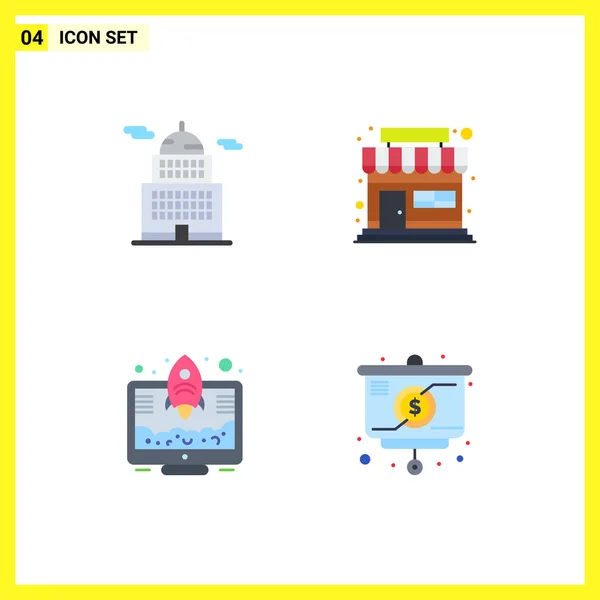 Creative Icons Modern Signs Symbols Administration Startup Museum Store Presentation — Stock Vector