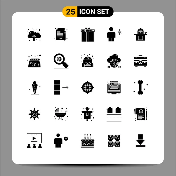 Set Von Modernen Symbolen Symbole Zeichen Für Schreibtisch Dusche Geschenk — Stockvektor