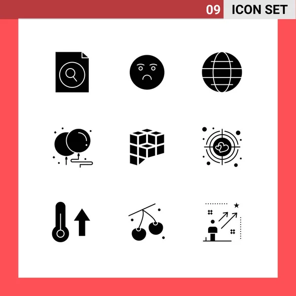 Group Modern Solid Glyphs Set Crypto Peer Plays Internet Party — Stock Vector