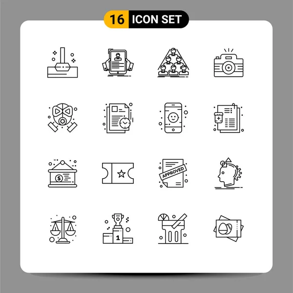 Creative Icons Modern Signs Symbols Image Photo Team Photography Meeting — Stock Vector