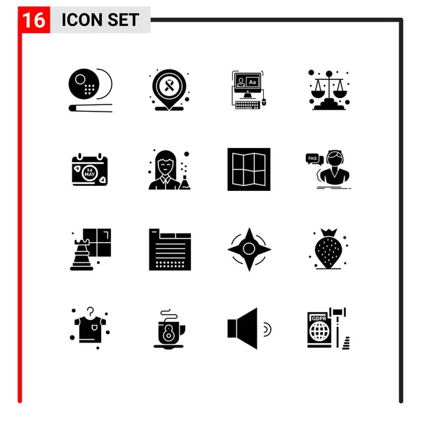 16创意图标现代符号和日符号 可编辑向量设计元素 — 图库矢量图片