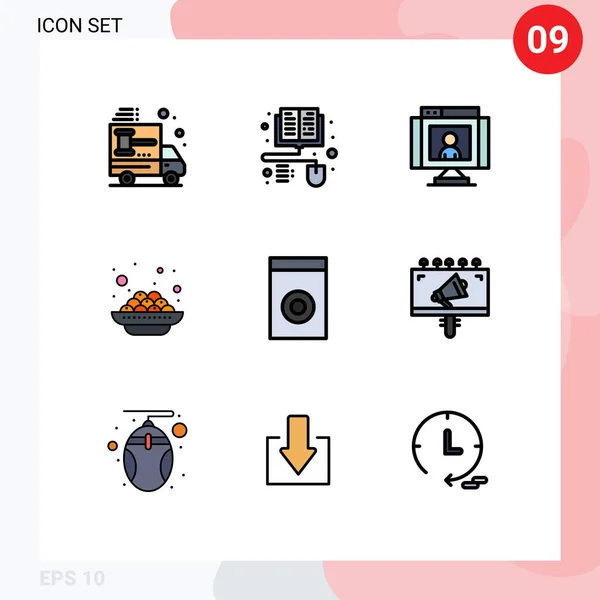 Set Modern Ikonok Szimbólumok Jelek Készülékek Kanji Hívás India Webkamera — Stock Vector