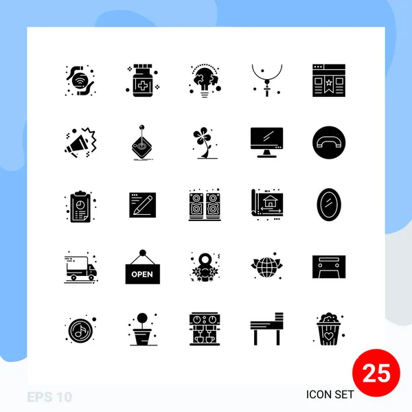 Creative Icons Modern Signs Sysymbols Necklace Halloween Education Easter Bulb — Vector de stock