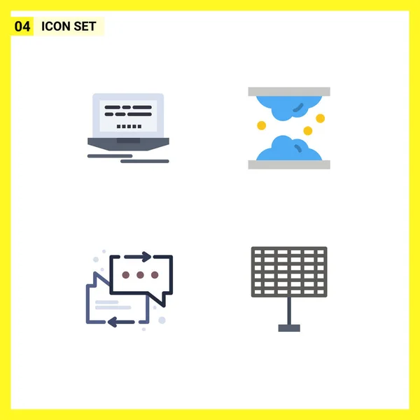 User Interface Flat Icon Pack Signes Symboles Modernes Ordinateur Portable — Image vectorielle