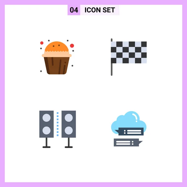 Benutzeroberfläche Flaches Icon Pack Moderner Zeichen Und Symbole Für Kuchen — Stockvektor