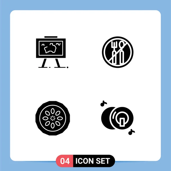 Stock Vector Icon Pack Line Signs Symbols Presentation Dinner Photo — 스톡 벡터