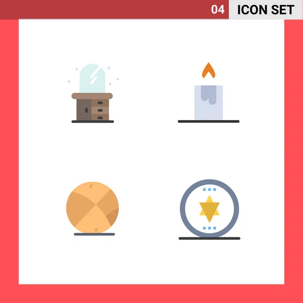 Conjunto Moderno Iconos Volantes Pictografía Casa Círculo Vela Balón Mágia — Vector de stock