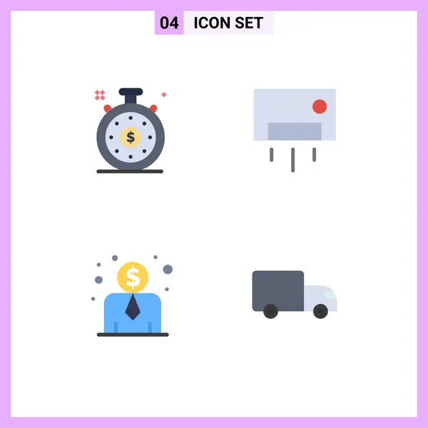 Creative Icons Modern Signs Symbols Clock Employee Salary Home Ware — Stock Vector