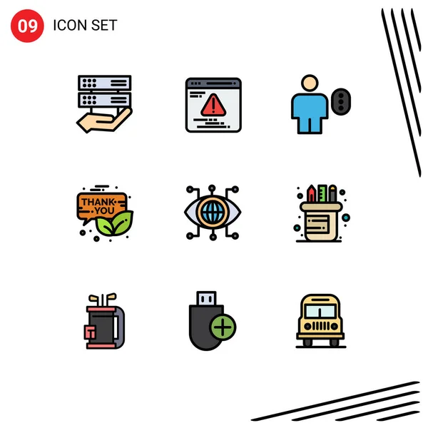 Pictogram Set Simple Filledline Flat Colors Data Promotion Avatar Newsletter — 스톡 벡터