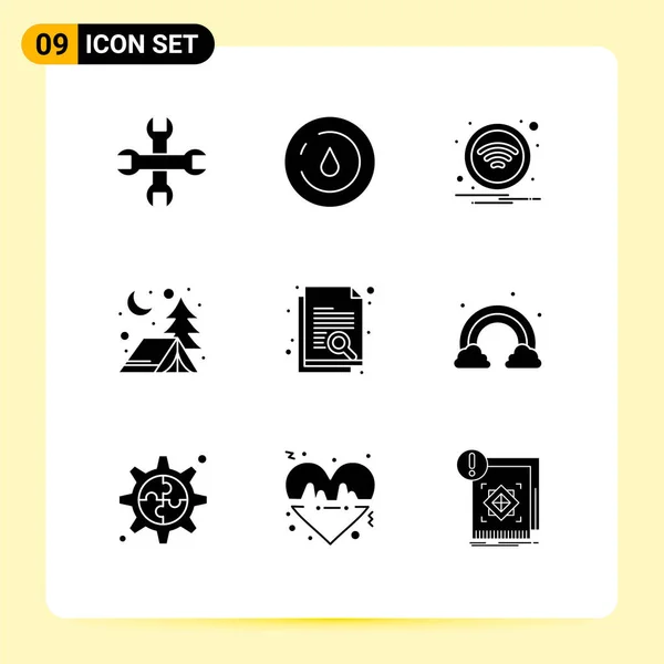 Icône Vectorielle Stock Paquet Signes Symboles Ligne Pour Recherche Papier — Image vectorielle