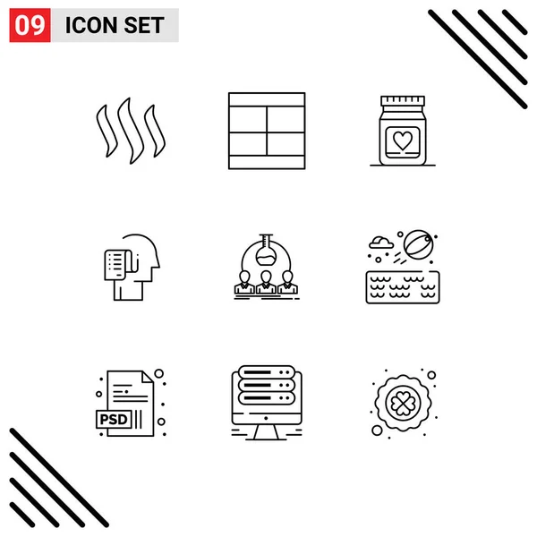 Creative Icons Modern Signs Sysymbols Schedule List Illustration Human Heart — Vector de stock