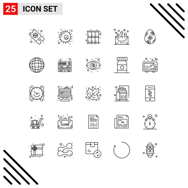 Creative Icons Modern Signs Symbols Easter Letter Locker Email Arrow — Stock Vector