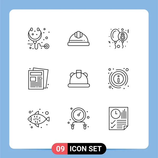 Mobile Interface Outline Set Van Pictogrammen Van Bouw Routine Ballon — Stockvector