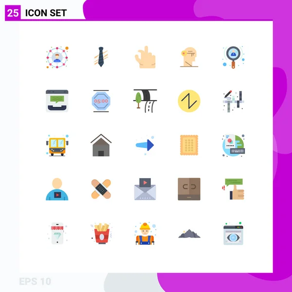 Set Modern Icons Sysymbols Signs Growth Mind Interview Lock Brain — Vector de stock