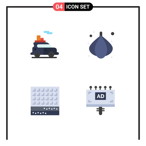 Universal Flat Icons Set Web Mobile Applications Auto Γλυκό Όχημα — Διανυσματικό Αρχείο