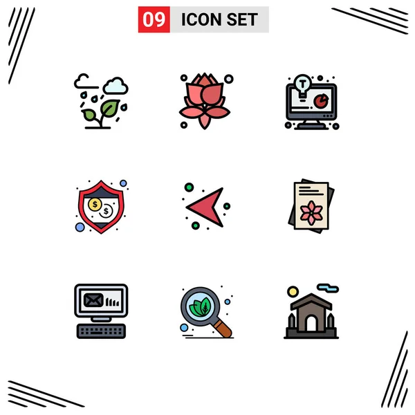 Set Modern Icons Sysymbols Signs Left Direction Business Idea Arrows — Vector de stock
