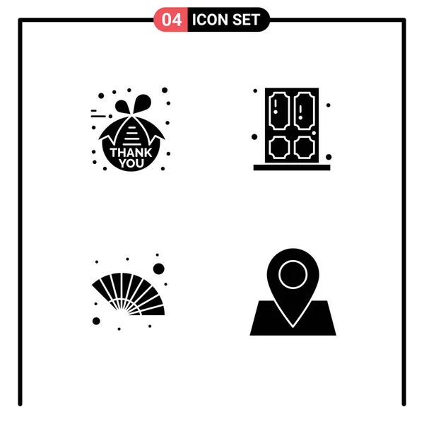 Creative Icons Modern Jelek Szimbólumok Megjegyzés Kézlegyező Hálaadás Ház Szél — Stock Vector