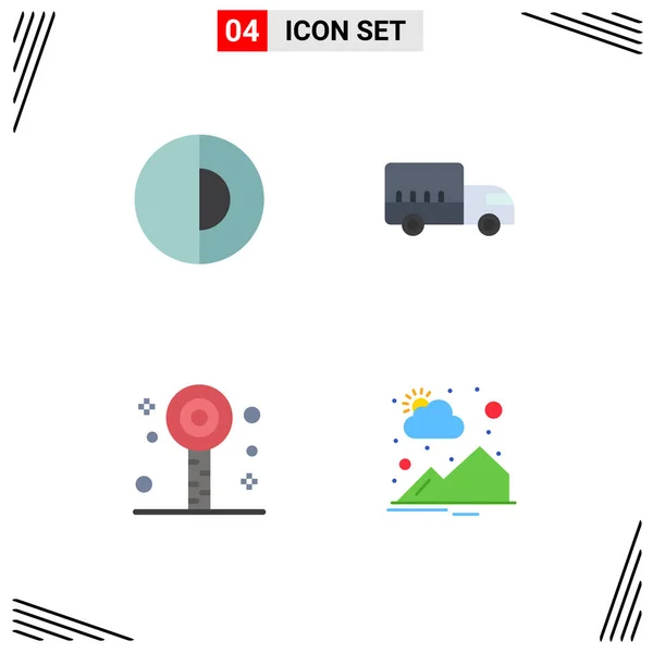 User Interface Pack Basic Flat Icons Earth Lollipop World Transport — Vector de stock