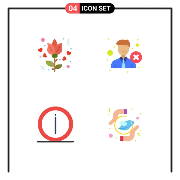 Universal Flat Icons Set Web Mobile Applications Flower Faq Delete — Stock Vector