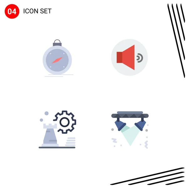 Thematic Vector Flat Icons Editable Sysymbols Compass Business Gps Speaker — Archivo Imágenes Vectoriales