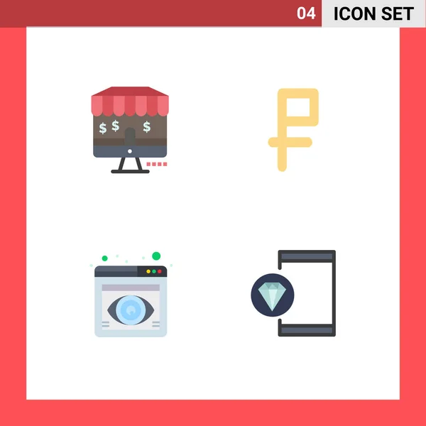 Flat Icon Concepto Para Sitios Web Móviles Aplicaciones Línea Navegador — Vector de stock