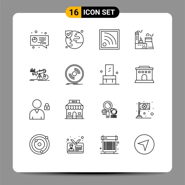 Set Modern Icons Sysymbols Signs Prediction Forecast Wifi Finance Industry — Vector de stock