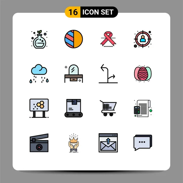 Stock Vector Icon Pack Líneas Señales Símbolos Para Tiempo Nube — Archivo Imágenes Vectoriales