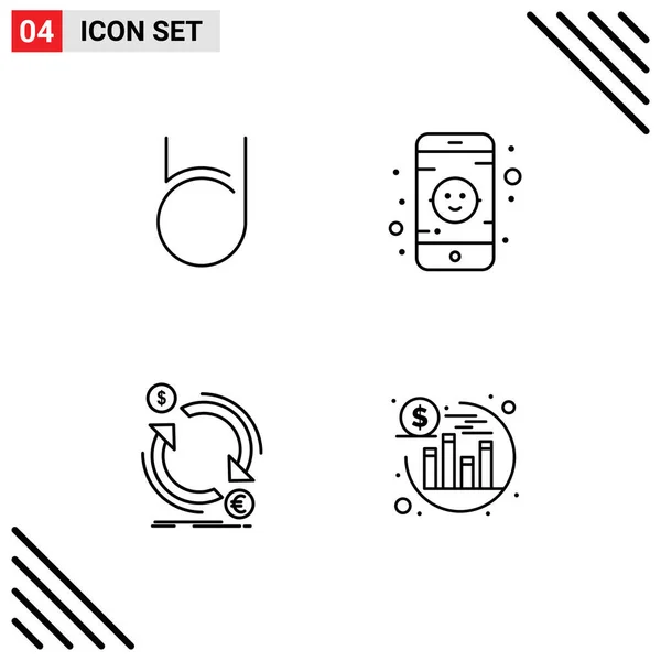 Stock Vector Icon Pack Mit Zeilenzeichen Und Symbolen Für Bitdeal — Stockvektor