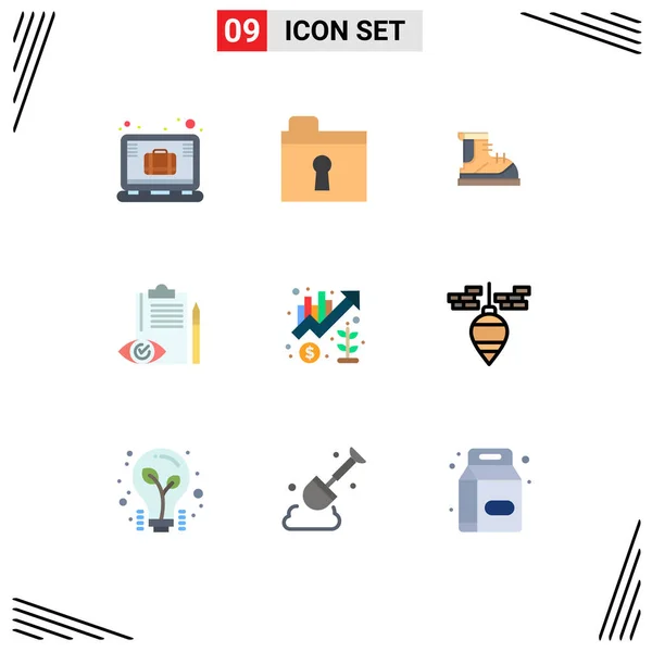 Creative Icons Modern Signs Symbols Chart Control Hiker Checklist Quality — Stock Vector