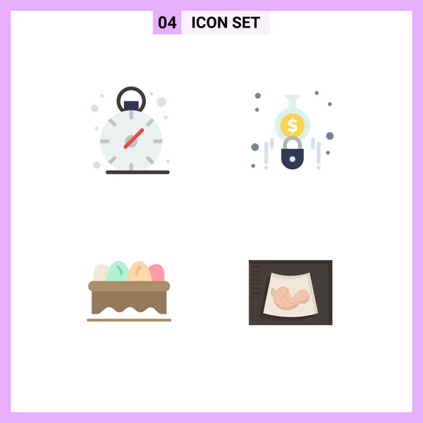 Vector Icon Pack Line Signs Symbols Business Egg Accounting Financial — 스톡 벡터