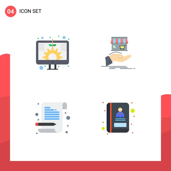 Universal Flat Icons Set Web Mobile Applications Digital Carta Tela — Vetor de Stock