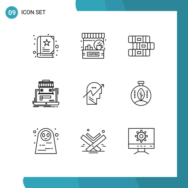 Stock Vector Icon Pack Line Signs Symbols Chart Online Market — 스톡 벡터