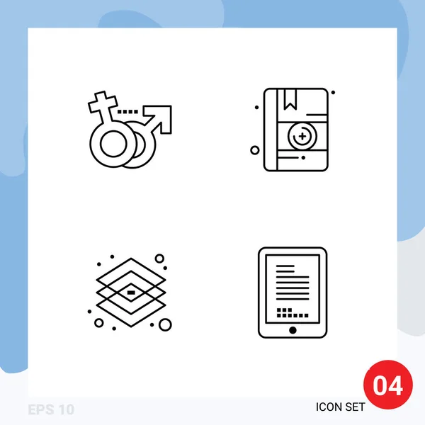 Thematic Vector Filledline Flat Colors Editable Sysymbols Gender Graphic Symbol — Vector de stock