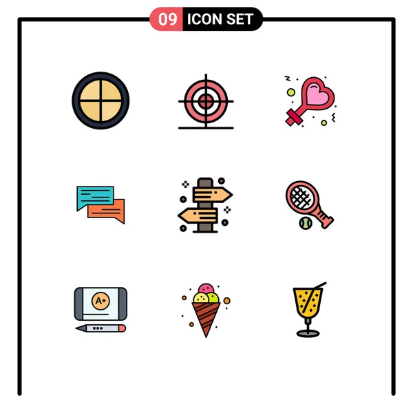 전형적 Vector Filledline Flat Colors Editable Symbols Board Social Sign — 스톡 벡터