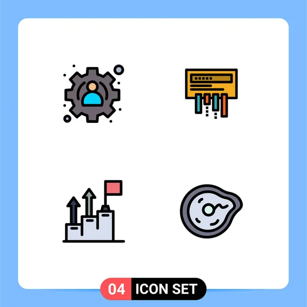 Creative Icons Modern Signs Sysymbols Management Growth Receiver Radio Mission — Vector de stock