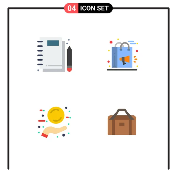 Pack Van Creatieve Flat Icons Van Jotter Campagne Briefpapier Digitaal — Stockvector