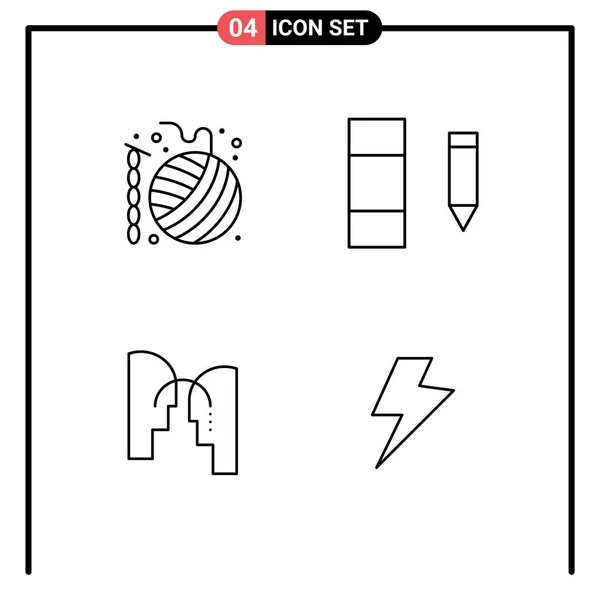 Icone Creative Segni Moderni Simboli Palla Testa Hobby Dati Trasferimento — Vettoriale Stock