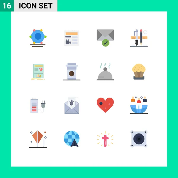 Stock Vector Icon Pack Mit Linienzeichen Und Symbolen Für Graphen — Stockvektor